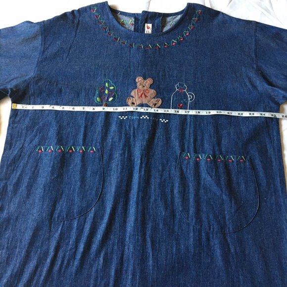 Kuma Heart Women’s Denim Knee Length Dress - Picture 8 of 10